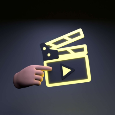 Movie clapperboard icon. 3d render illustration.